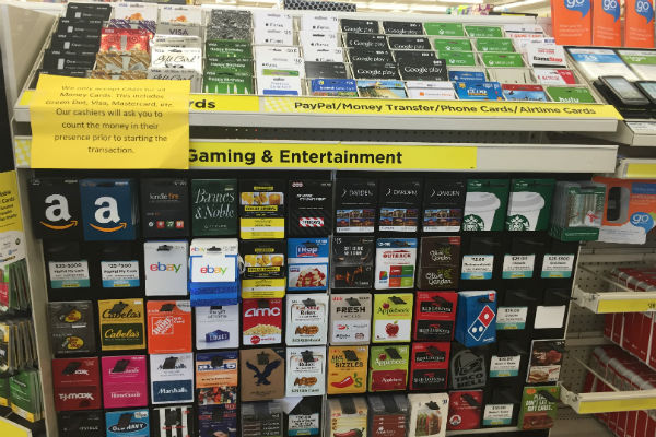 Dollar General Gift Card Rack