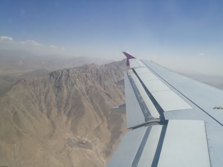 Safi Airways flying over Afghanistan's Mountains