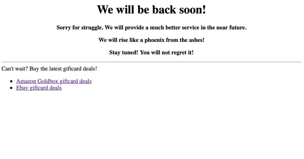 The Plastic Merchant gift card site coming back 2019