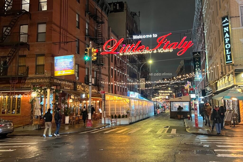 Little Italy New York at night