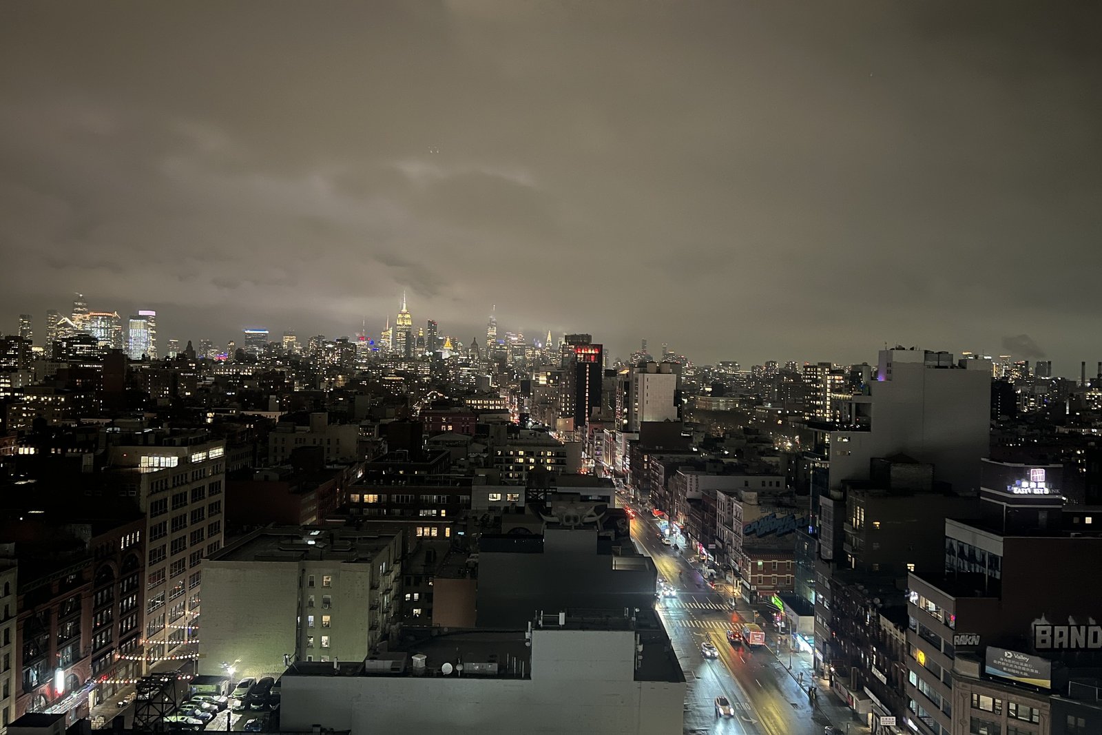 View of Lower Manhattan at night
