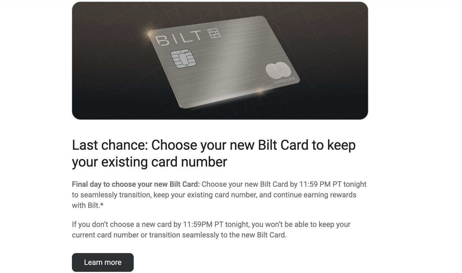 Bilt Palladium card
