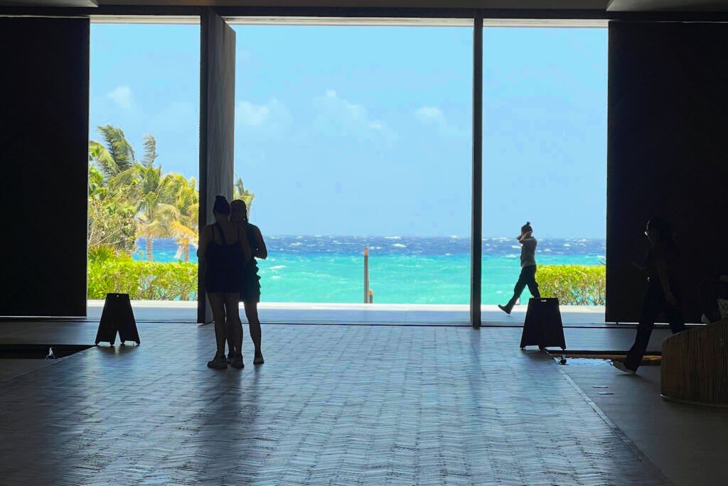 Hilton Tulum Riviera Maya lobby with ocean view